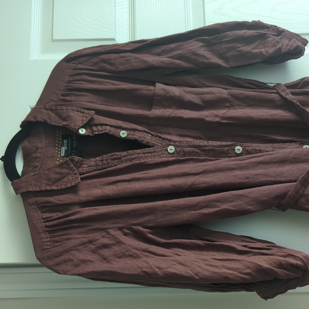 Maeve Brown Button-Up Dress